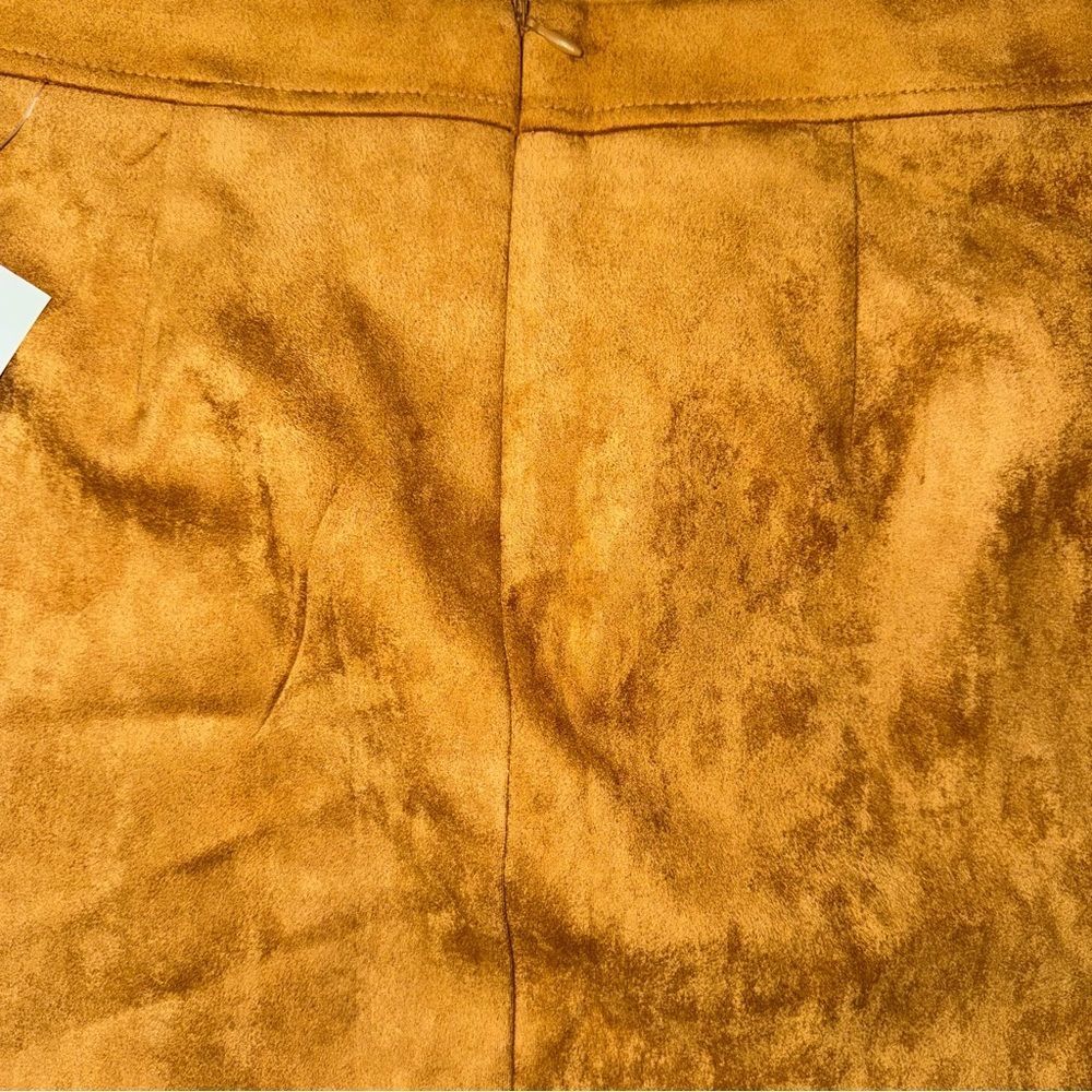 NWT BUNDLE Forever 21 Suede Mini Skirt Caramel Brown & Olive Green Boho size L - Picture 8 of 11